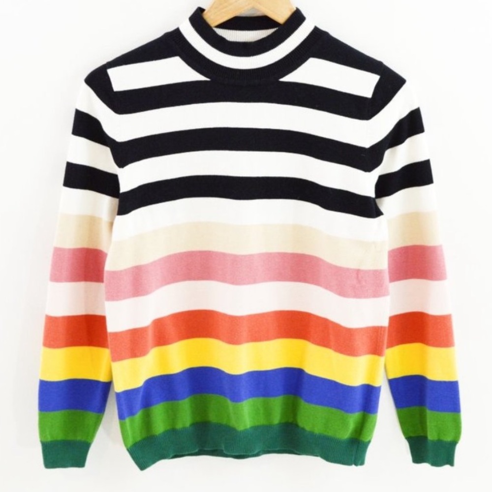 Sundays Three wide stripe sweater multicolor 100% cotton rainbow